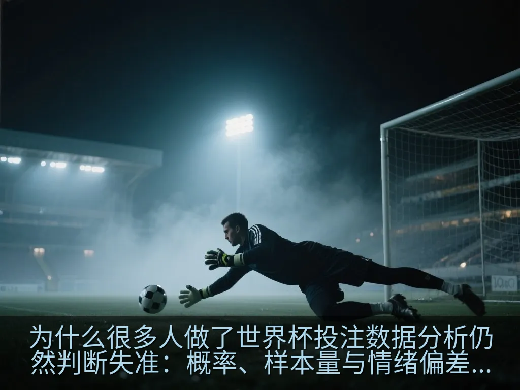 看台人群情绪化反应与冷静数据界面对比,体现情绪偏差